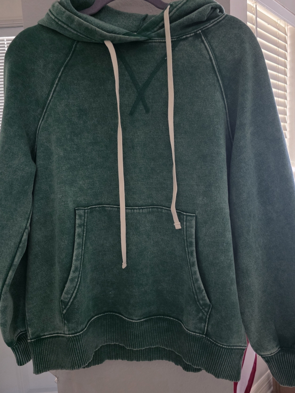 Zenana Outfitters Washed Forest Green Crewneck Hoodie